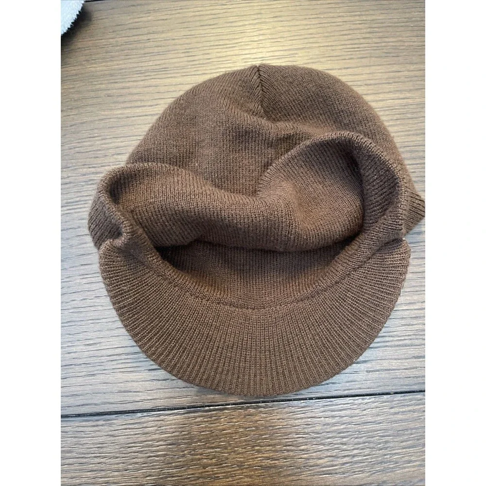 Vintage Y2K Baby Phat Brimmed Beanie in Brown wtih Gold Logo One Size